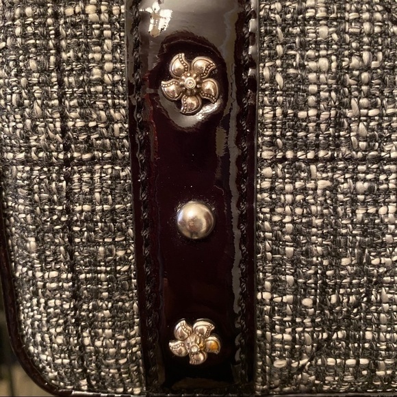 BRIGHTON Small Tweed Hobo Shoulder Handbag Purse - Picture 4 of 7